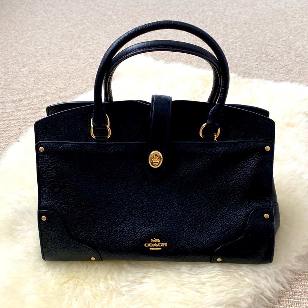 Coach bag - preloved in very good condition, black leather with gold hardware